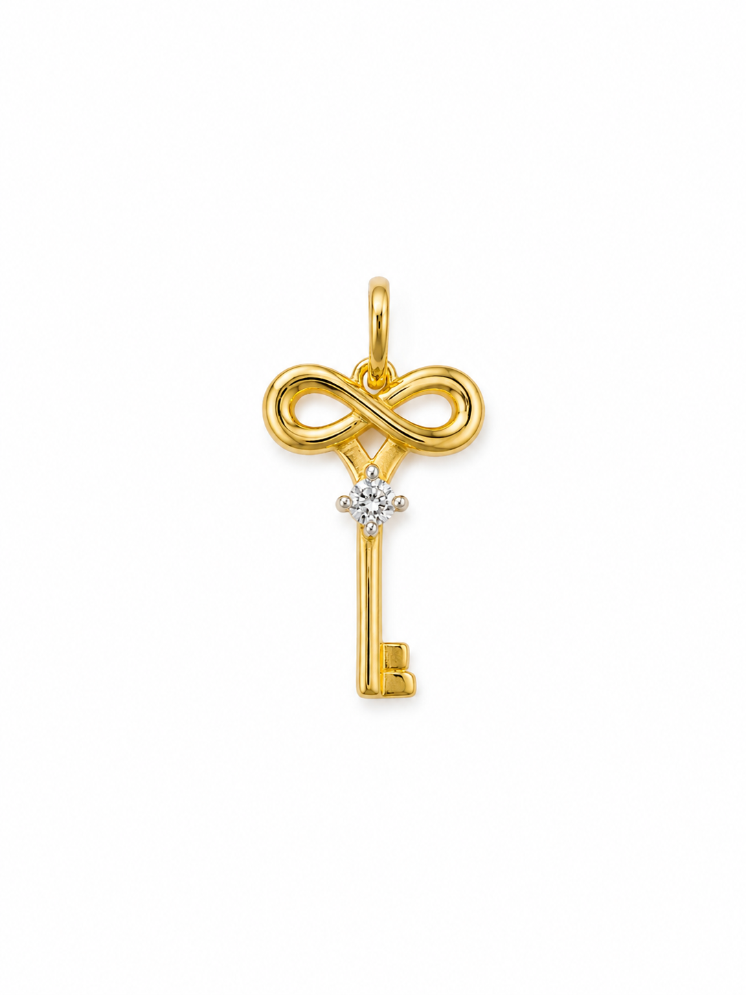 9K Gold Infinity Key Pendant
