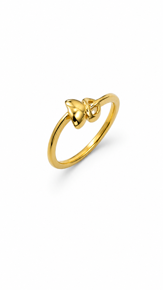9K Gold Heart Knot Ring
