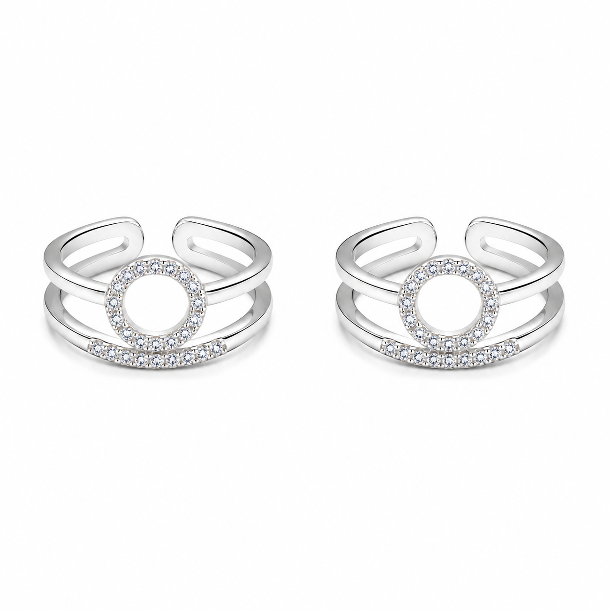 Silver Elegant Double Layer Toe Ring