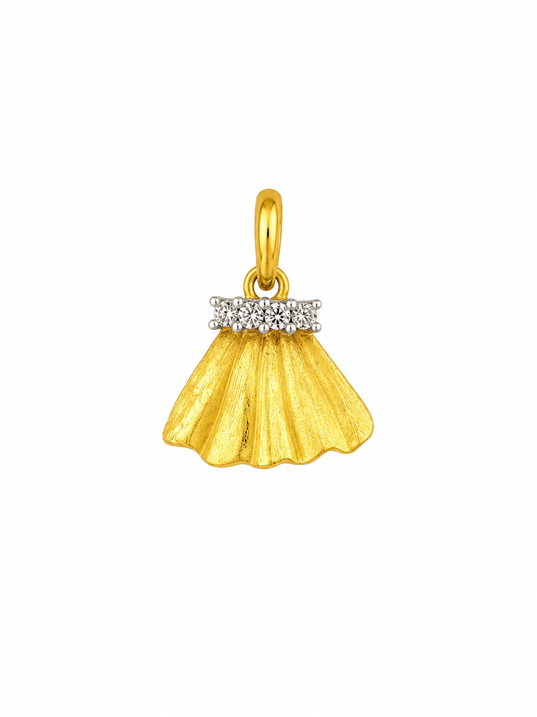 9K Gold Diamond Fan Pendant