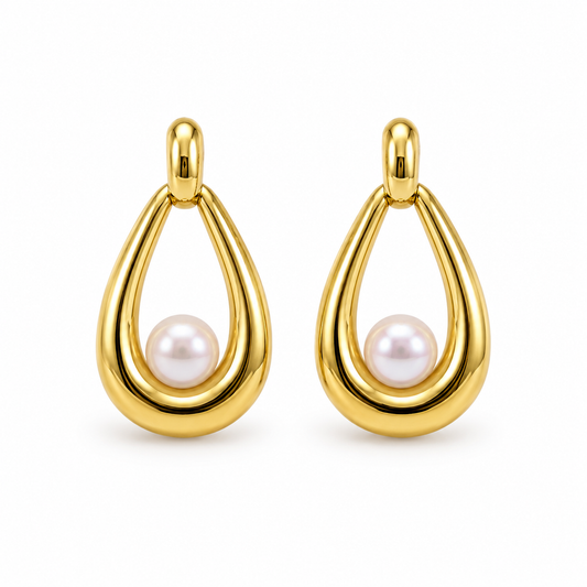 Demi Fine Pearl Teardrop Statement Earrings