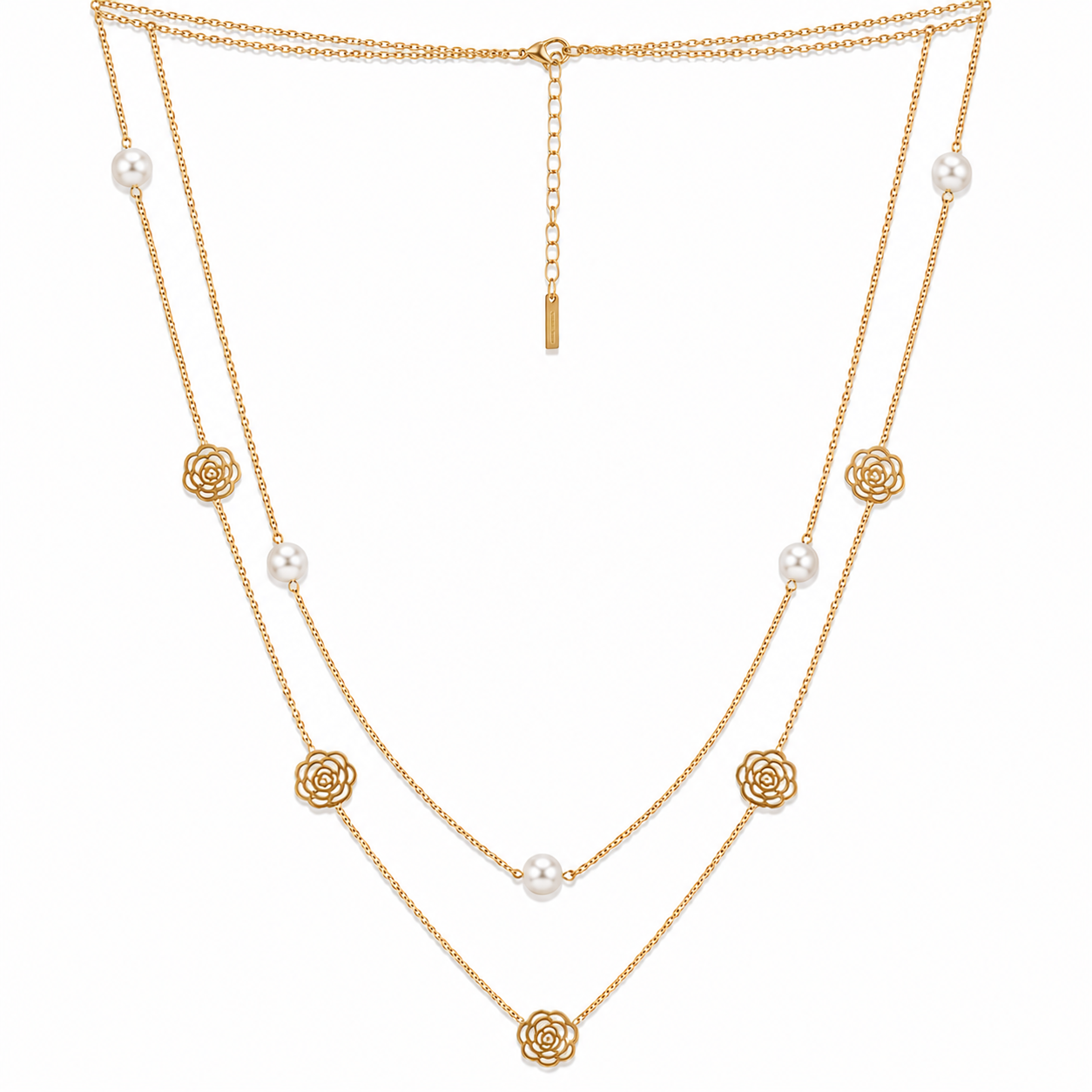 Demi Fine Pearl & Floral Layered Necklace