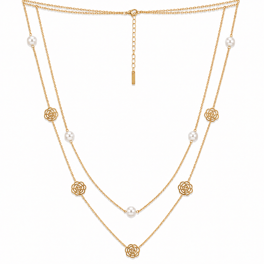Demi Fine Pearl & Floral Layered Necklace