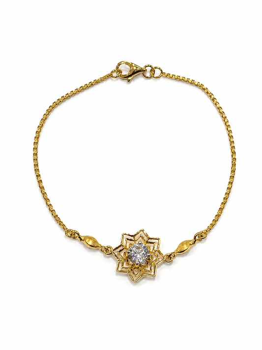 9K Gold Floral Diamond Bracelet