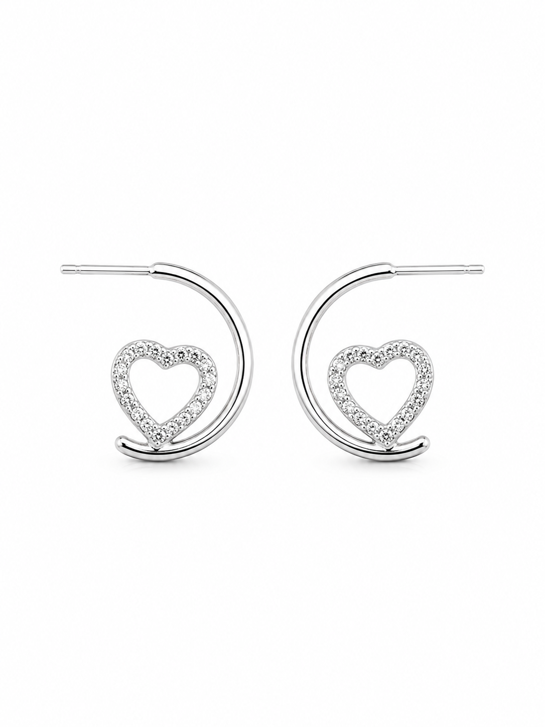 925 Silver Crystal Embrace Hoops