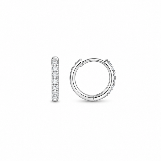 Silver Classic CZ Hoop Earrings