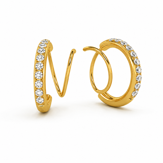 Demi Fine Crystal Pavé Double Hoop Earrings