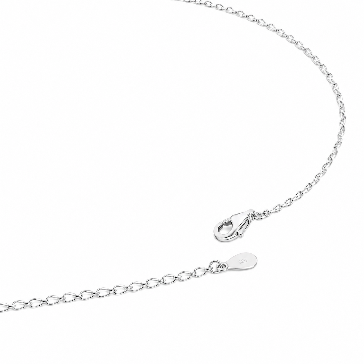 925 Silver Radiant Flower Diamond Necklace