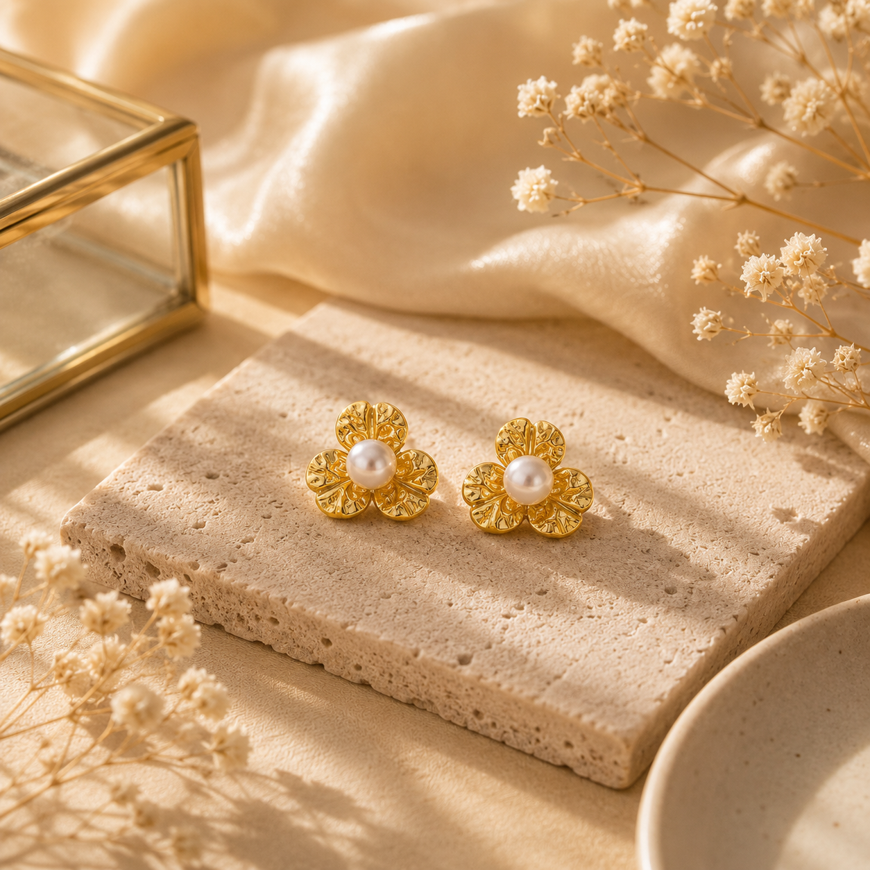Demi Fine Pearl Bloom Stud Earrings