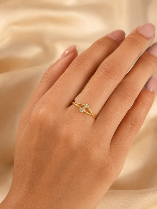 9K Gold Infinity CZ Ring (Size -12)
