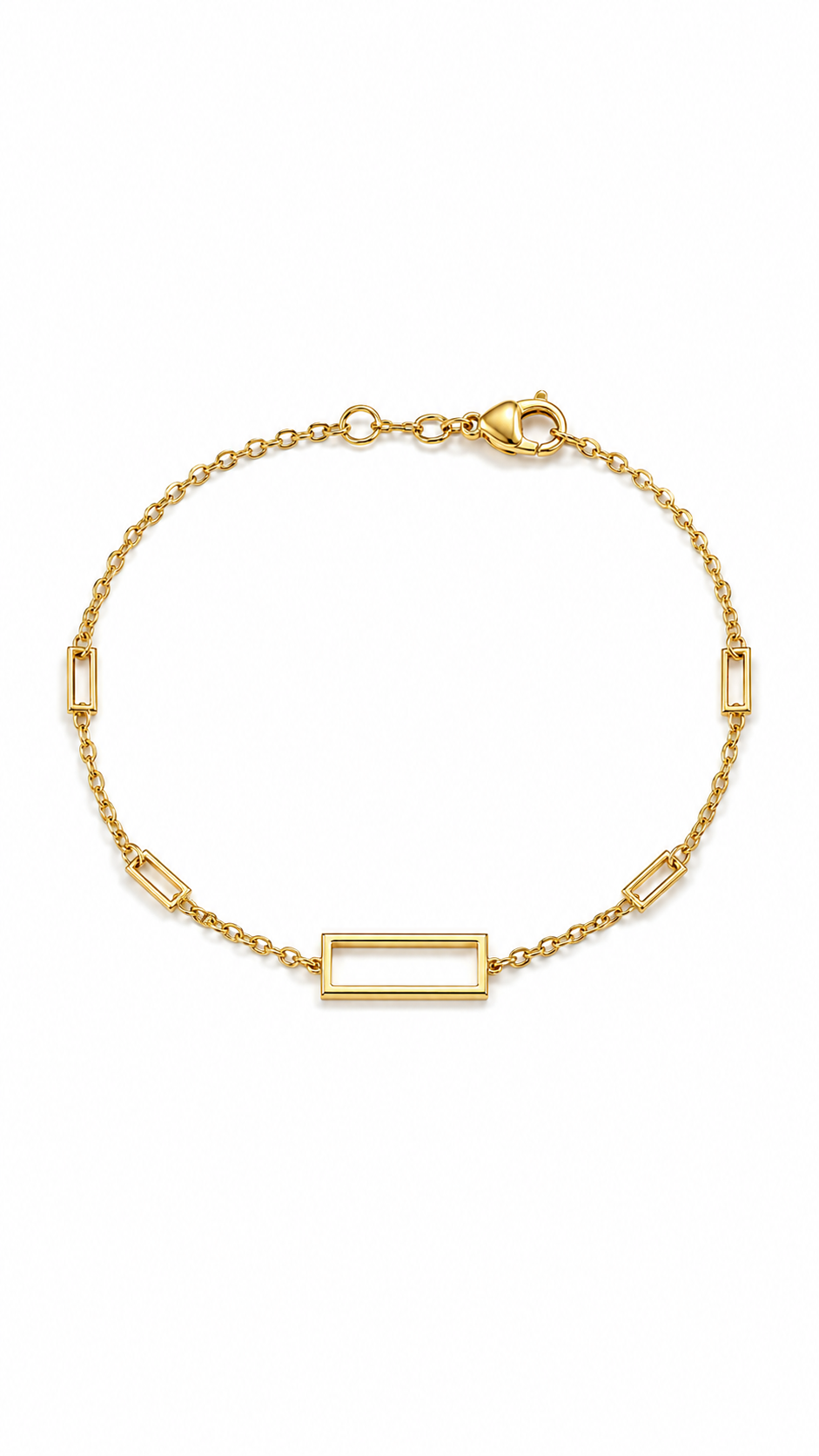 9K Gold Geometric Rectangle Bracelet