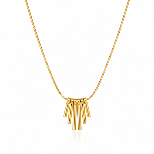 Radiant Cascade Bar Pendant Necklace