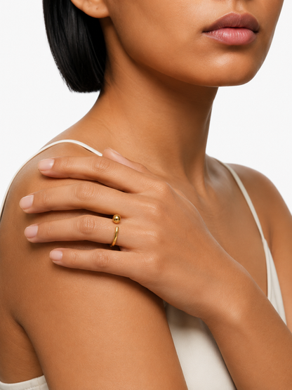Gold Open Ball Ring (size 6 & 7)