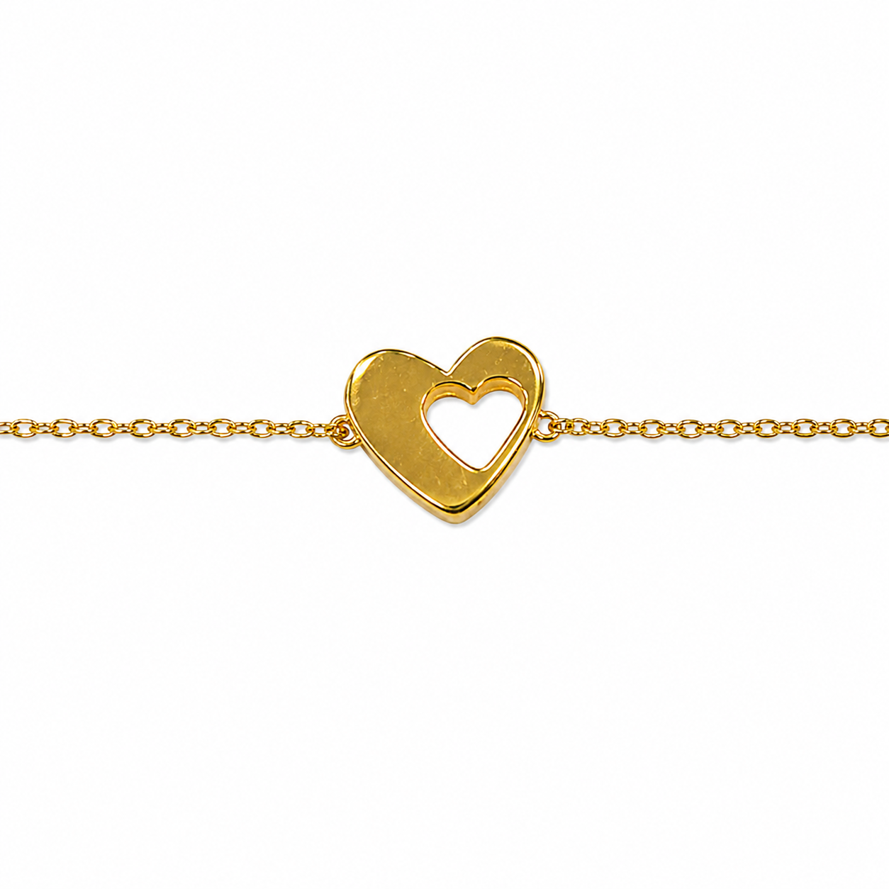9K Gold Open Heart Bracelet