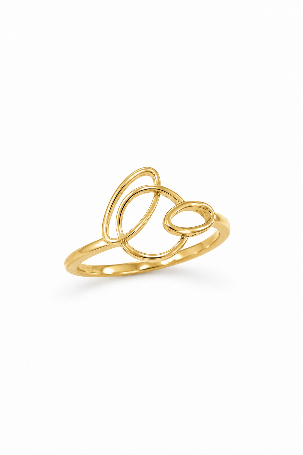 9K Gold Abstract Loop Ring (Size -12)