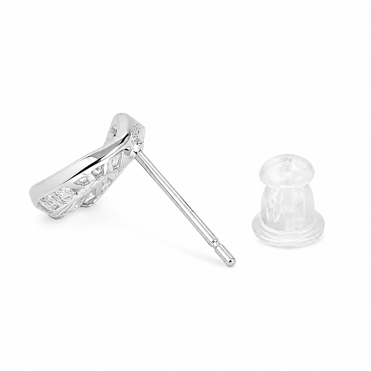 Silver Crystal Loop Luxe Studs