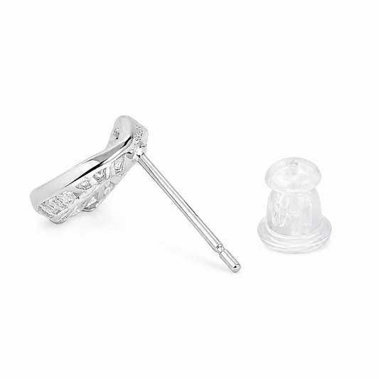 Silver Crystal Loop Luxe Studs