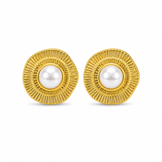 Demi Fine Pearl Halo Stud Earrings