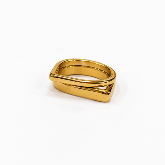 Demi Fine Geometric Gold Statement Ring