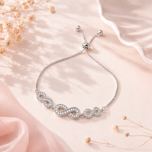 Silver Infinity Adjustable Bracelet