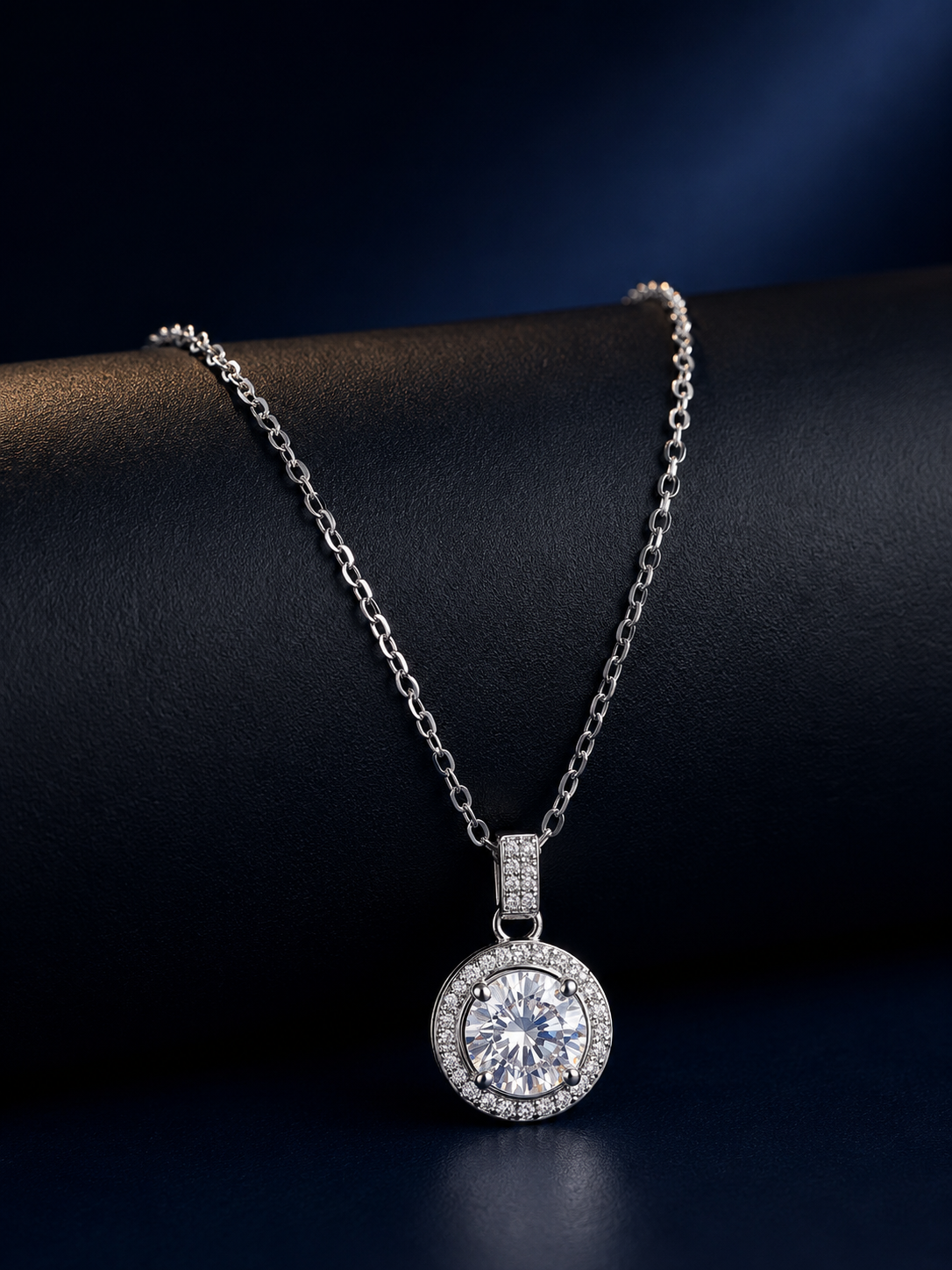 Radiant Circle Diamond Look Necklace