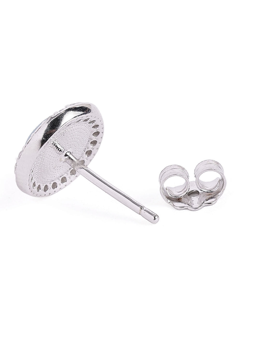 Mangal sutra and earrings set with evil eye-shaped charms on a white background