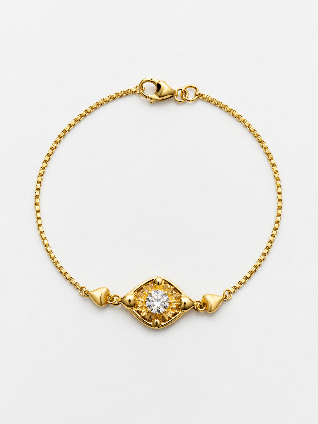 9K Gold Floral Diamond Bracelet