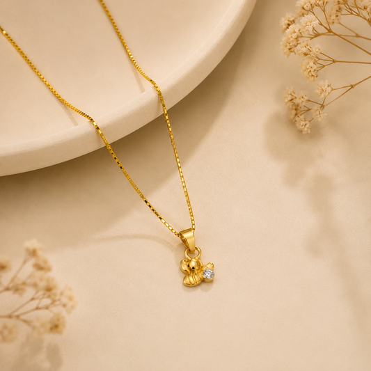9K Gold Diamond Bee Pendant