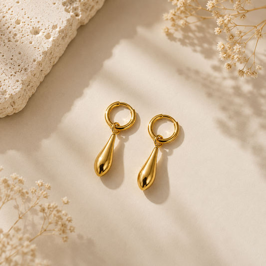 Demi Fine Liquid Gold Drop Hoops