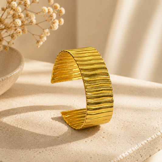 Demi Fine Textured Wave Cuff Bracelet