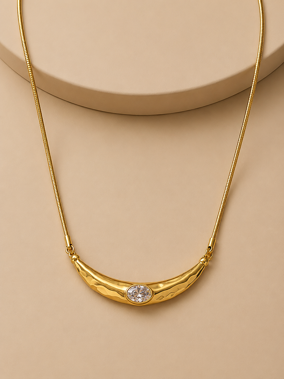 Demi Fine Luna Curve Crystal Necklace