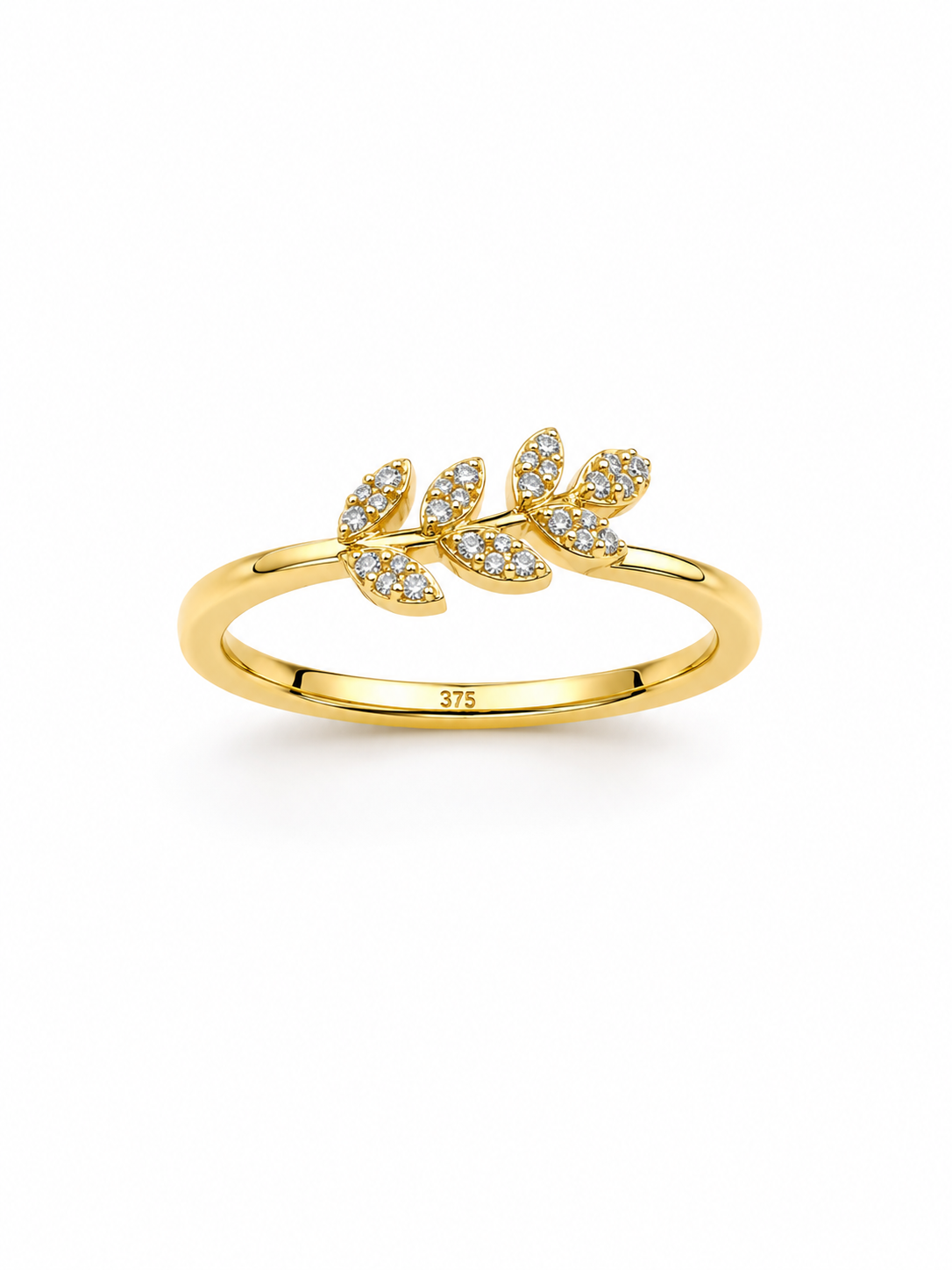 9K Gold Diamond Leaf Vine Ring (Size - 11)