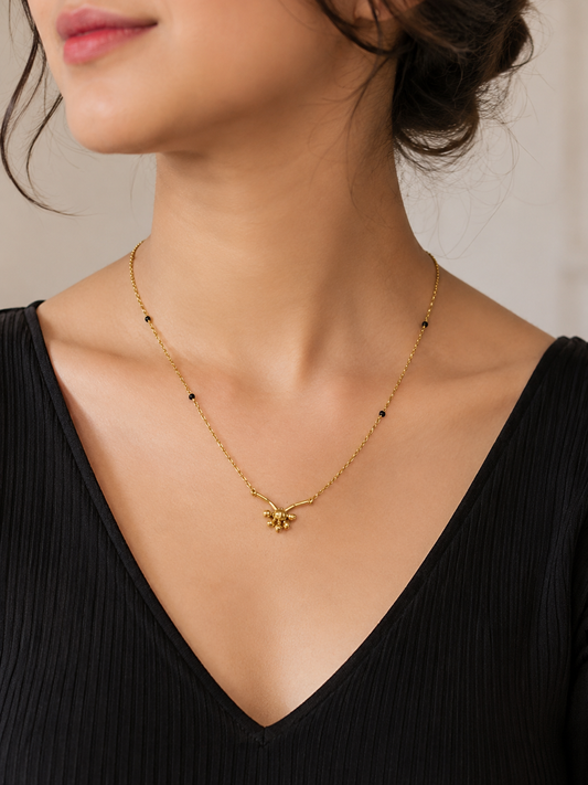 9 Karat Gold Floral Mangalsutra