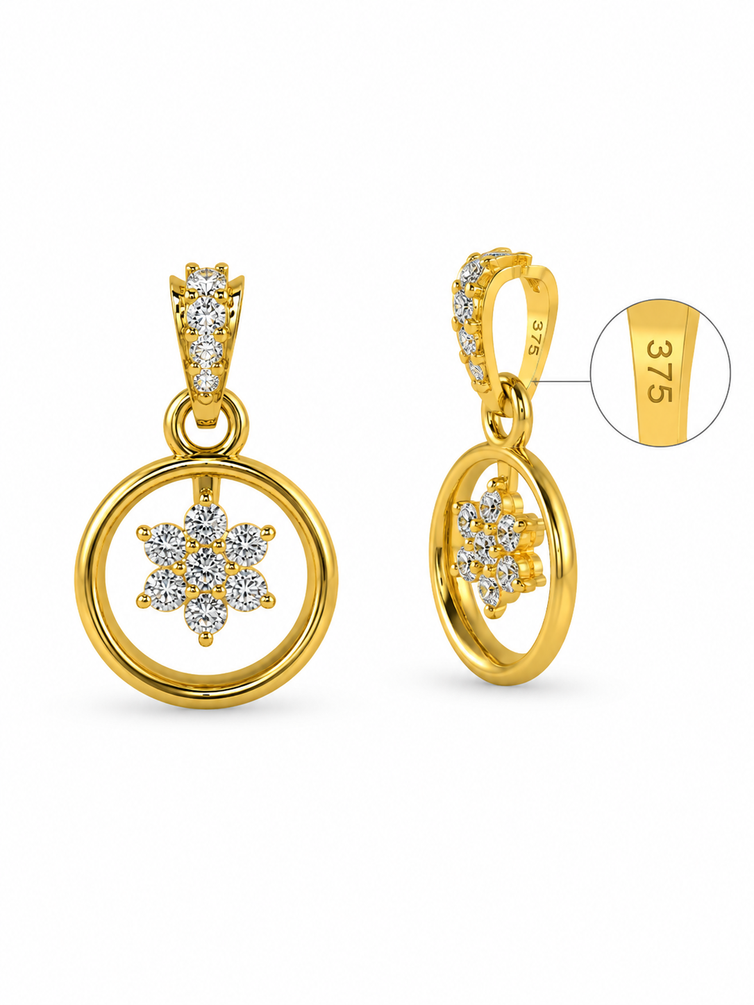 Bloom Circle 9K Gold Pendant