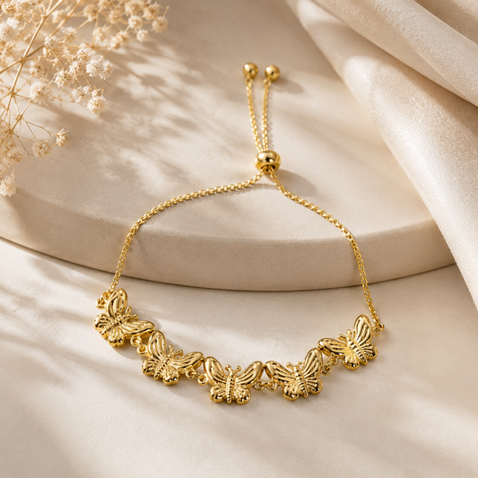 Demi Fine Golden Butterfly Slider Bracelet