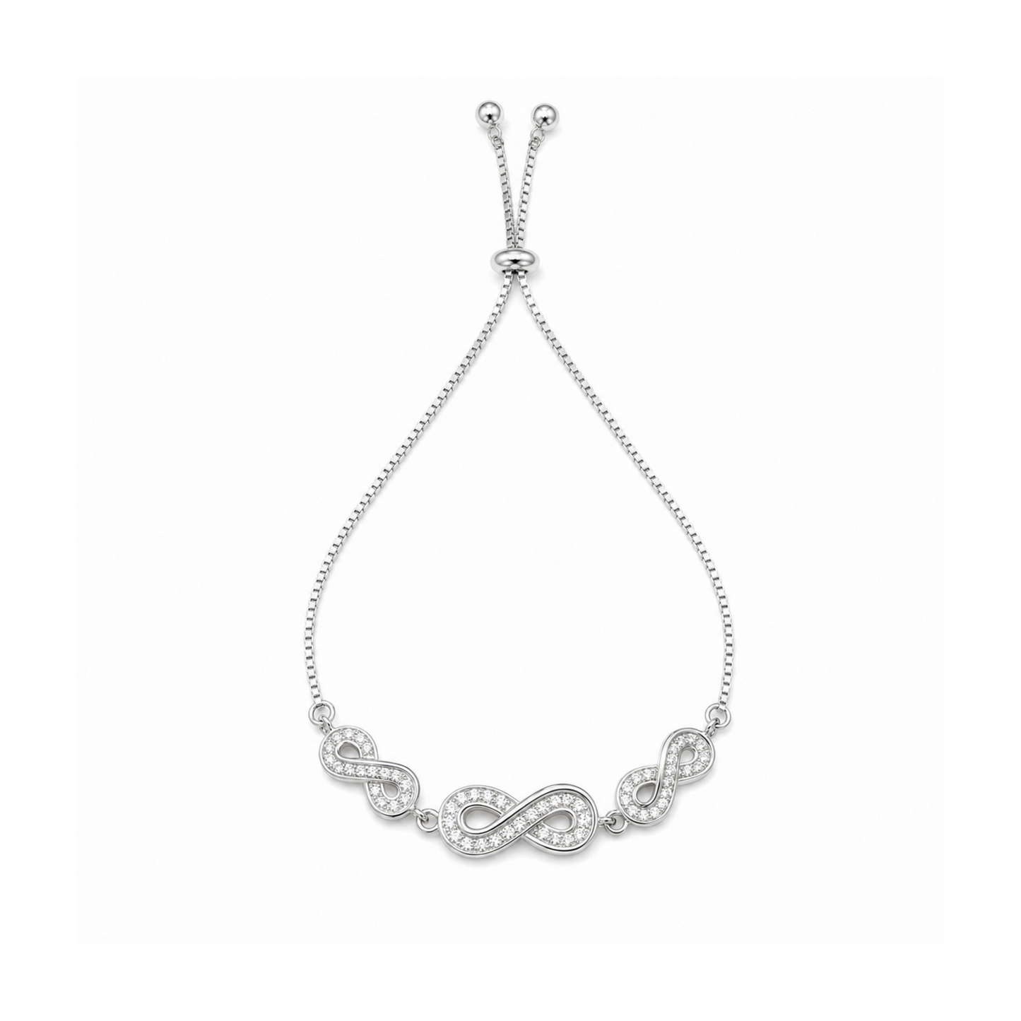 Silver Infinity Adjustable Bracelet
