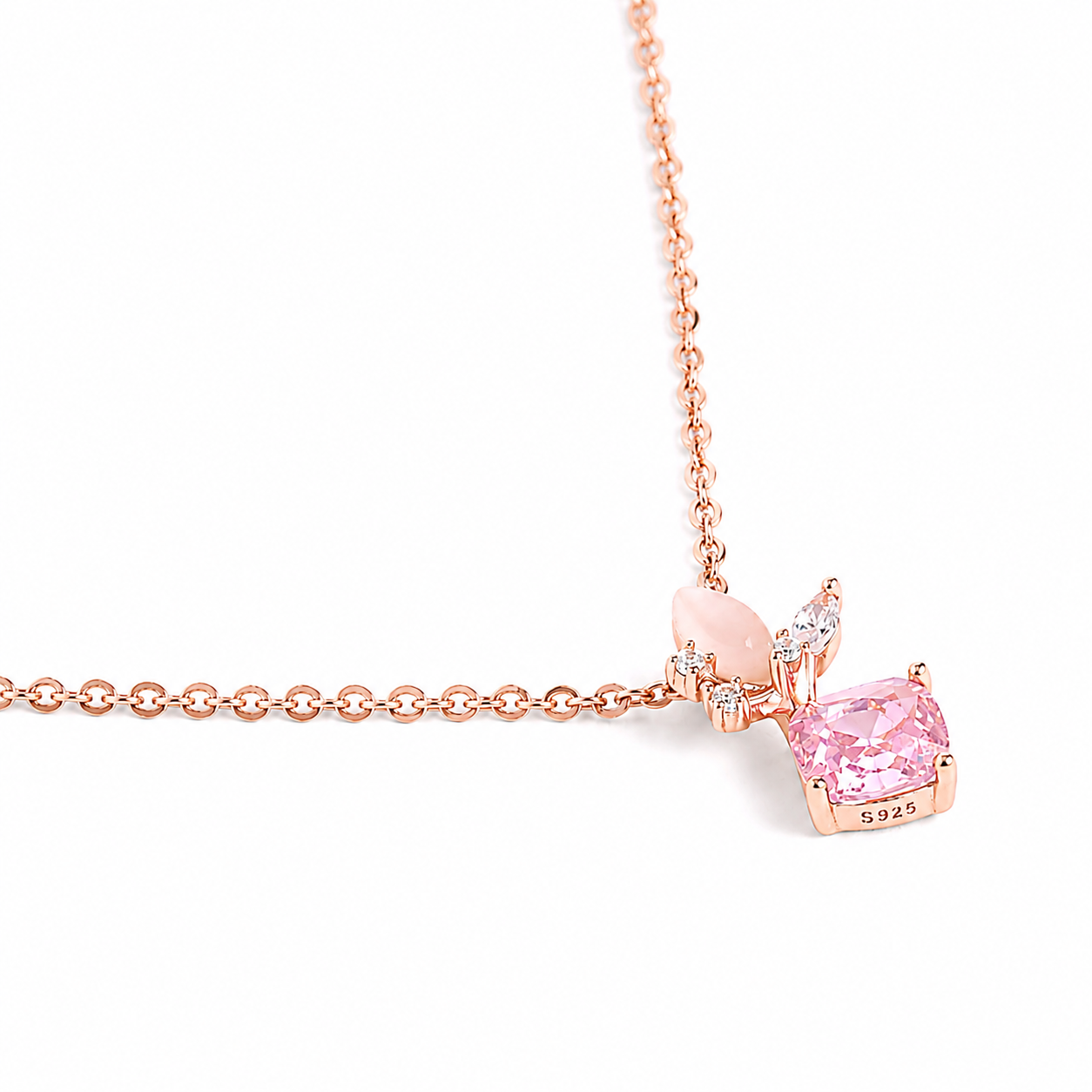 925 Silver Pinkora Bloom Set