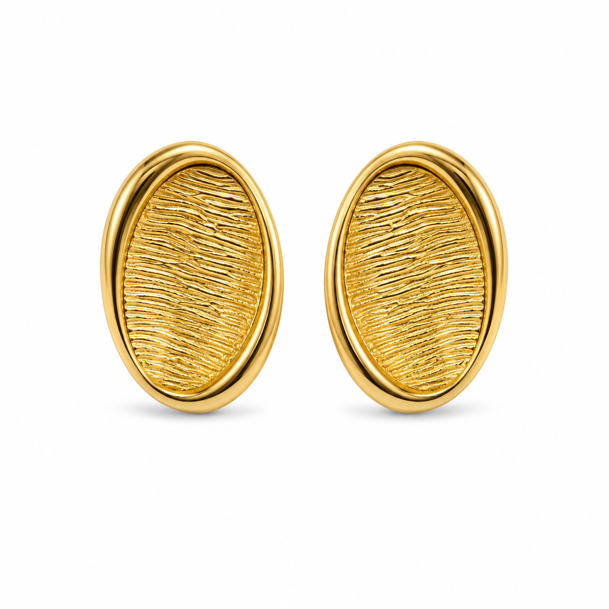 Demi Fine Organic Texture Oval Earrings