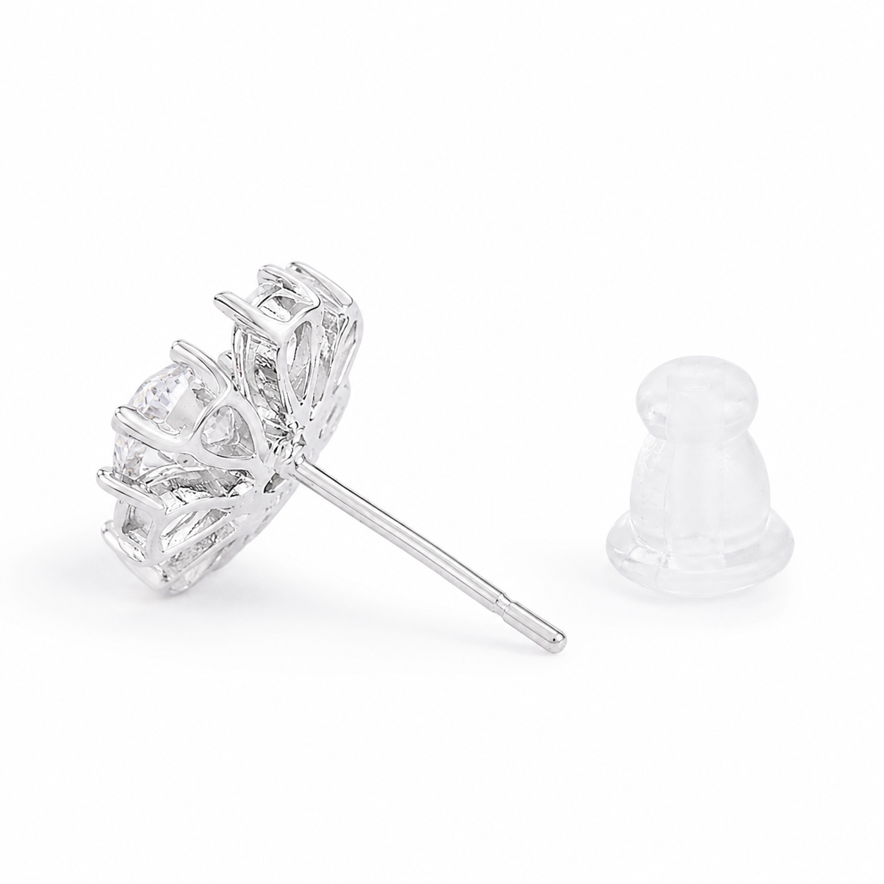 Silver Sparkle Bloom Studs