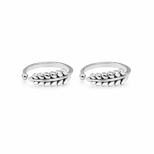 Silver Leaf Adjustable Toe Ring