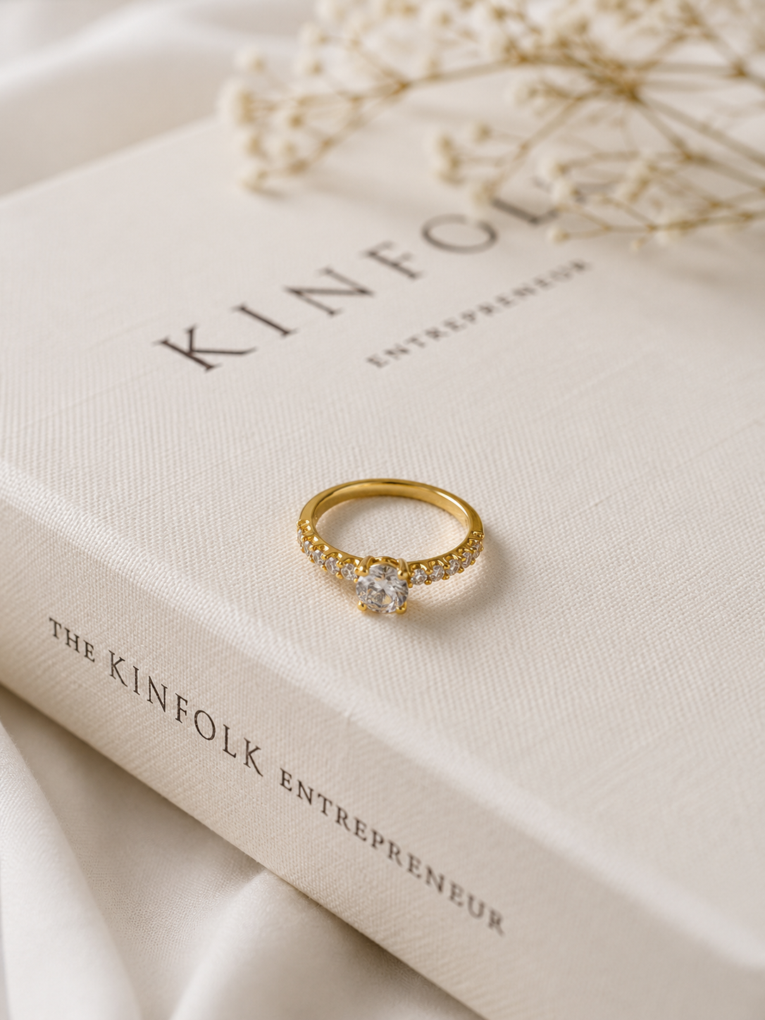 9K Gold Solitaire Diamond Ring - (Size - 13)