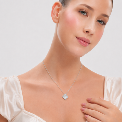 Minimal Flower Silver Pendant
