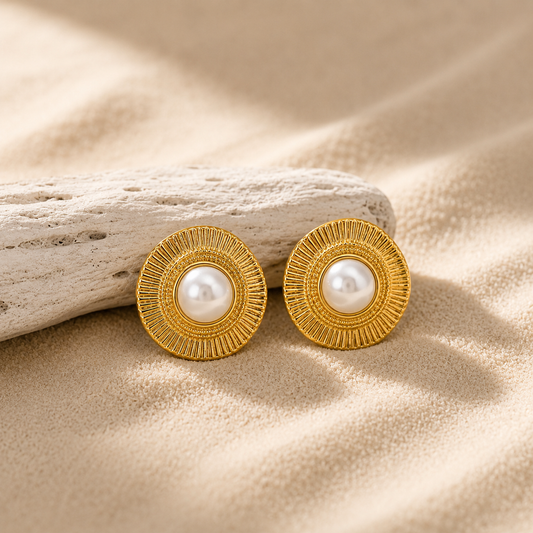 Demi Fine Pearl Halo Stud Earrings