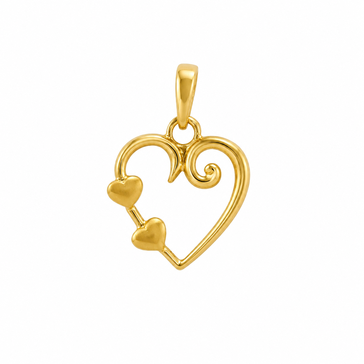 9K Gold Open Heart Love Pendant