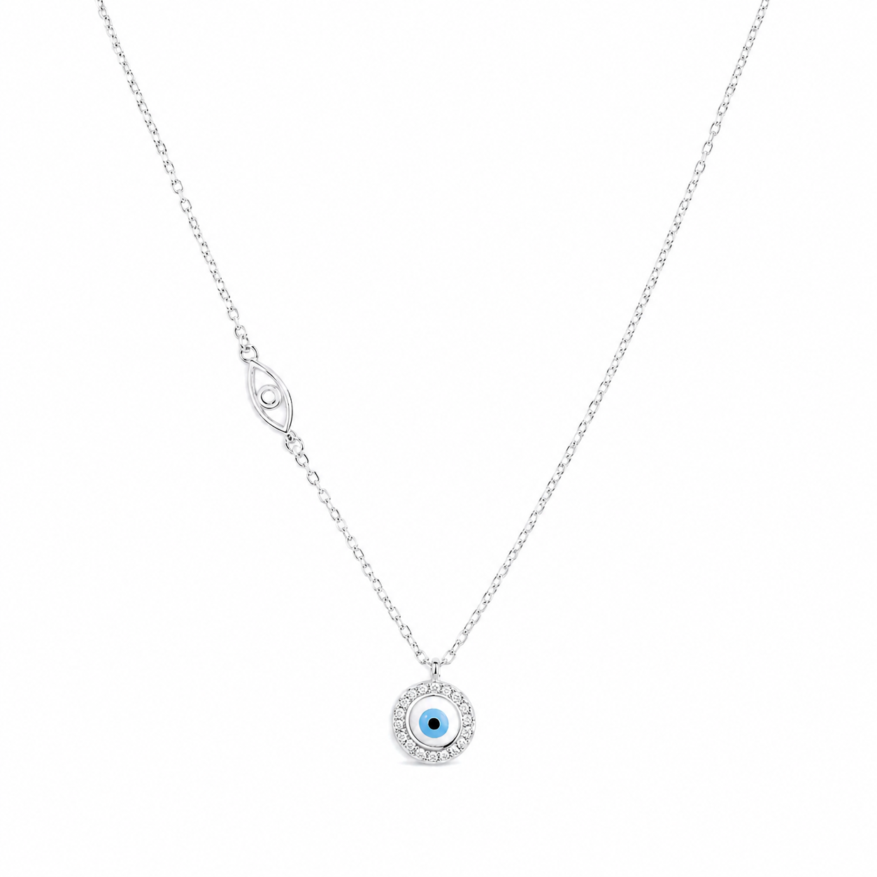 Silver Serenity Protection Charm Necklace