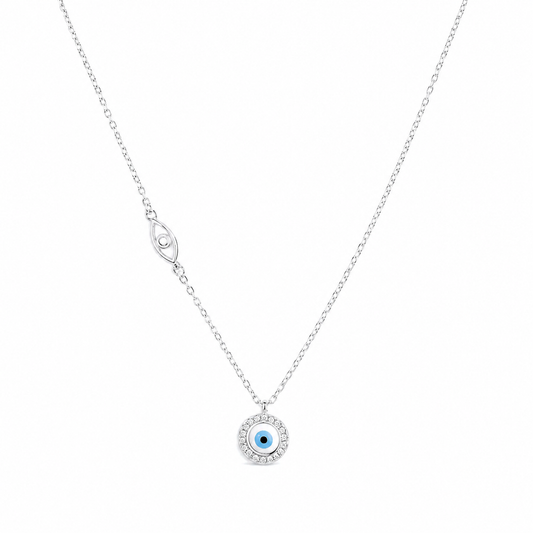 Silver Serenity Protection Charm Necklace