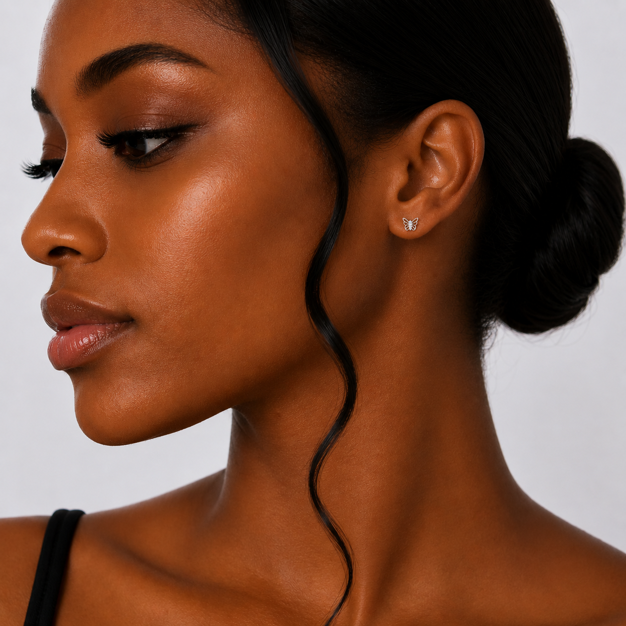 Silver Minimal Butterfly Stud Earrings