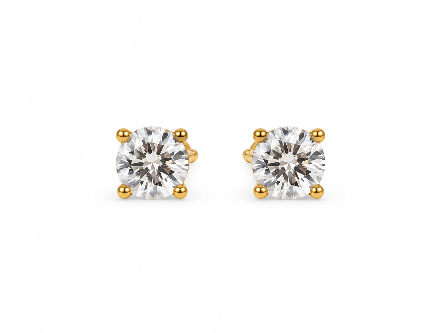 9K Gold Classic Solitaire Stud Earrings