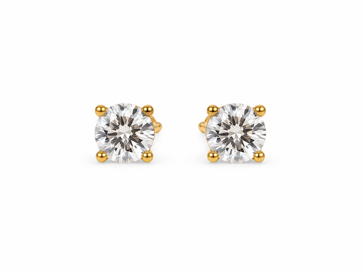 9K Gold Classic Solitaire Stud Earrings