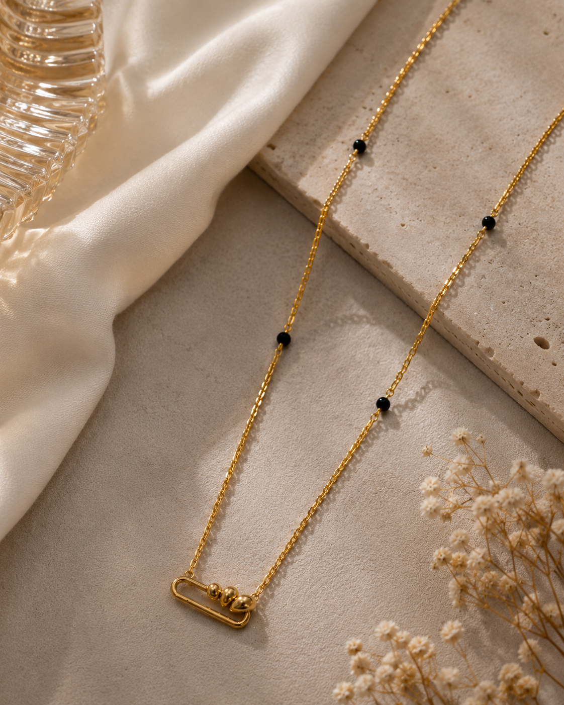 9K Gold Geometric Bead Mangalsutra